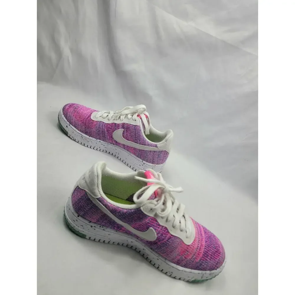 Nike Women's AF1 Air Force 1 Crater Flyknit Fuchsia Pink Blast Sneakers US 8.5